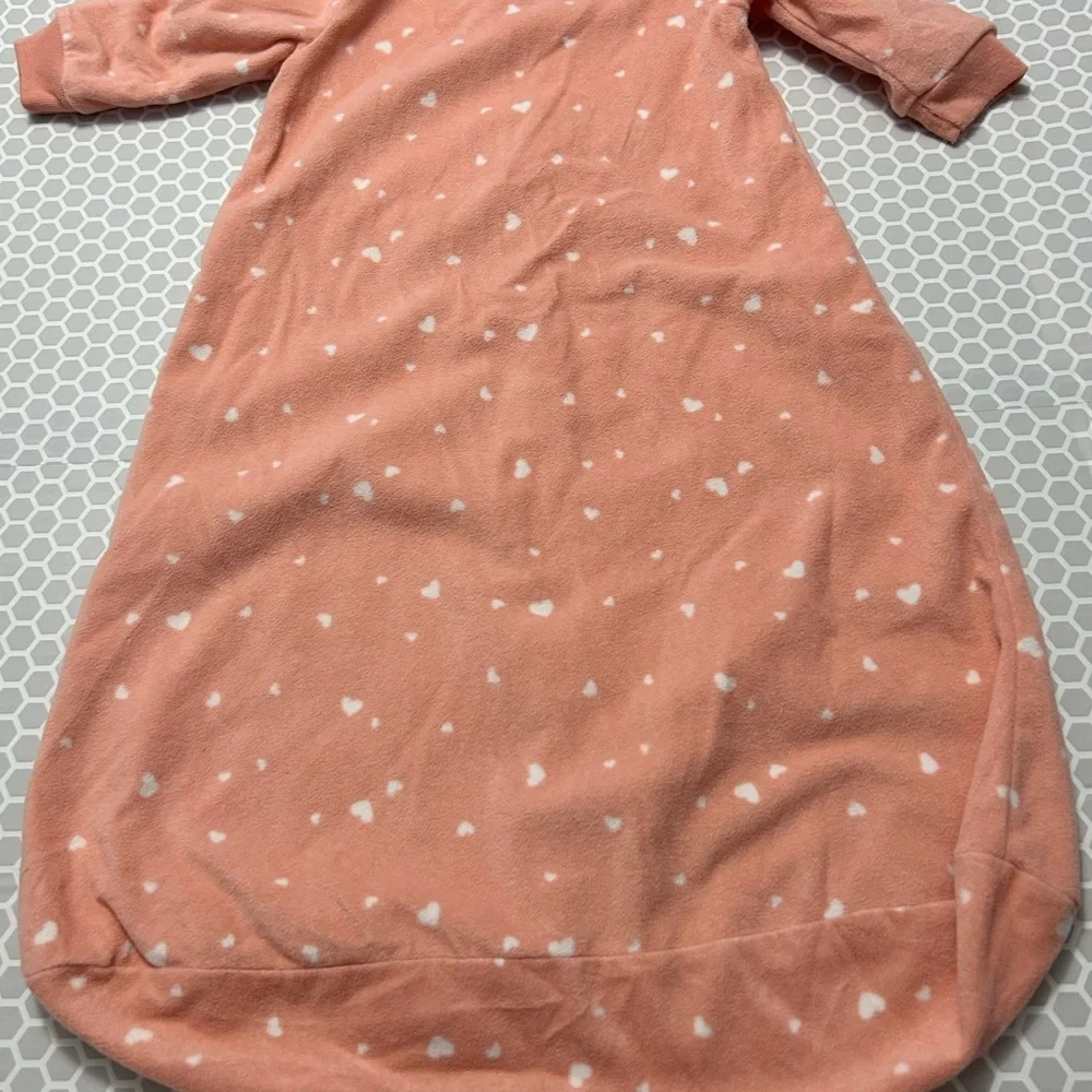 Carter’s Peach White Polka Dot Bunny Sleep Sack Closed Bottom  Size 6-9 M